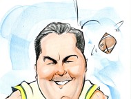 Dale Okonow Caricature Football Player
